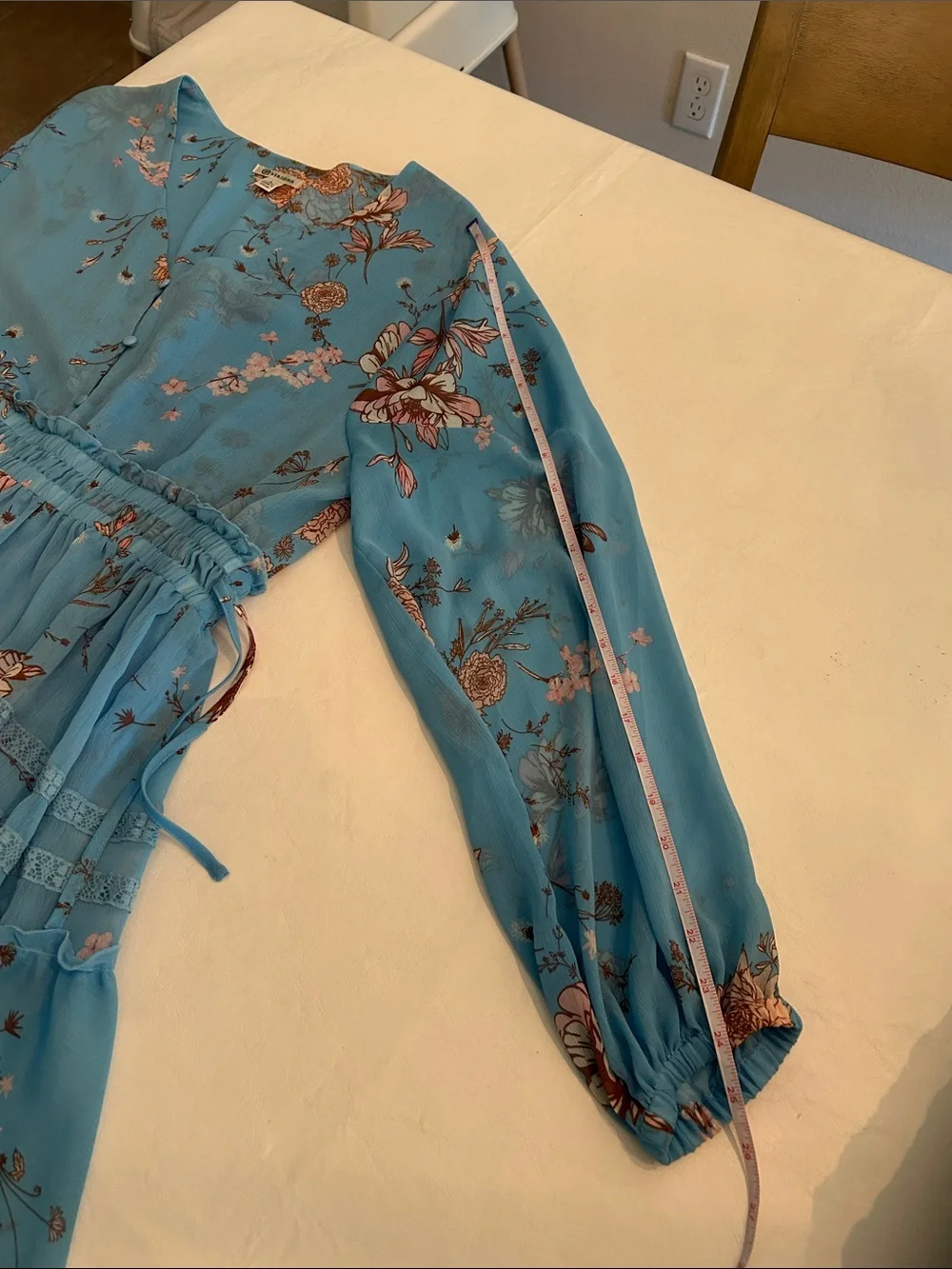 Versona Blue Floral Tiered Dress - Picture 5 of 6